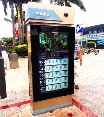 China Metal Case Outdoor Touch Screen Kiosk 65'' Android Taxi Bus Dual Wifi Advertising Display supplier