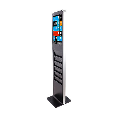 China Commercial Touch Screen Monitor , Indoor HDMI Touchscreen Monitor With Booklet Shelf supplier