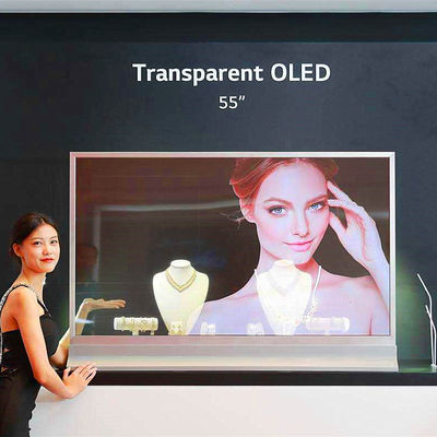 China Beauty Shops Transparent OLED Touch Screen / 55&quot; Android Advertising Displays supplier