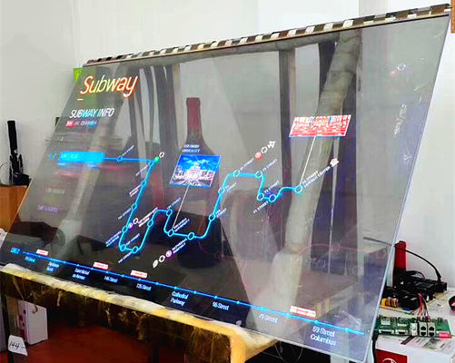 China Large Transparent OLED Touch Screen / Thin Transparent Video Glass Screen supplier