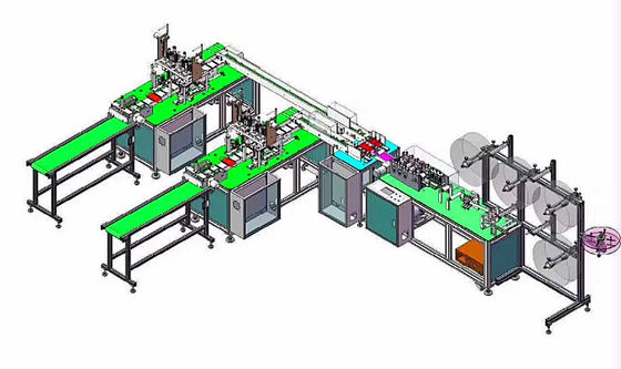 China 3 Ply Non Woven Face Mask Making Machine 100~120 PCS/Min Speed supplier