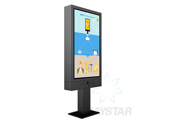 Metal Case Outdoor Touch Screen Kiosk 65'' Android Taxi Bus Dual Wifi Advertising Display supplier