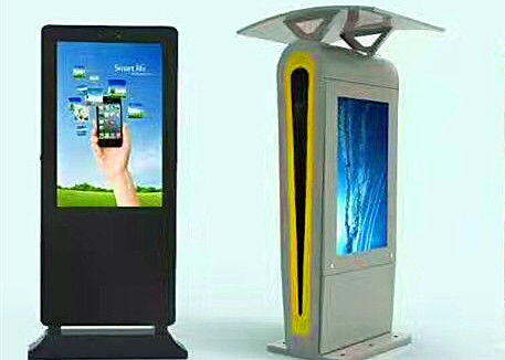 Metal Case Outdoor Touch Screen Kiosk 65'' Android Taxi Bus Dual Wifi Advertising Display supplier