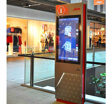 Shopping Mall Interactive Wayfinding Kiosk / Self Service Terminal With Multi Language Support supplier