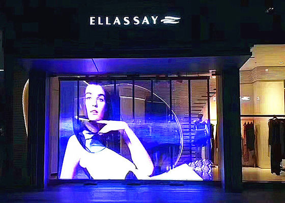 Semi Outdoor Transparent LED Curtain Display Full Color Android Advertising Displays supplier